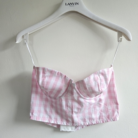 New Zara x Barbie Mattel Gingham Bustier Top Size 32B NWT Blogger Favorite - Picture 11 of 16